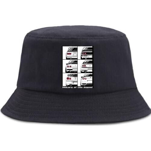 Car Evolutionary History Panama Hat Outdoor Foldable Fishermans Caps Unisex Sun Shade Bucket Hats Casual Harajuku Beach Sun Cap