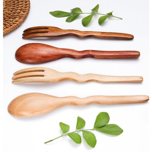 Natural Wood Spoon Kitchen Cooking Dining Soup Tea Honey Coffee Utensil Tools Soup-Teaspoon Tableware