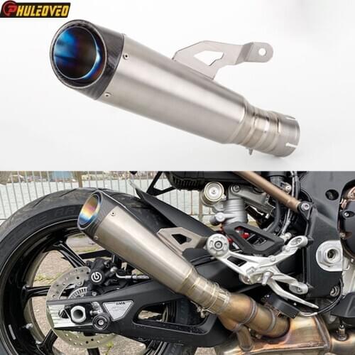 Titanium Alloy for BMW S1000RR 2019-2020 Motorcycle Exhaust System with Muffler Escape Demper Leakage Exhaust Carbon End Tip