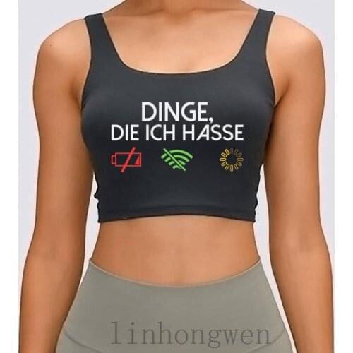 Things That I Hate Computer Nerd Women Tank Top Crazy O-Neck Designer Novelty Funny Casual Basic Solid Summer Crop Top