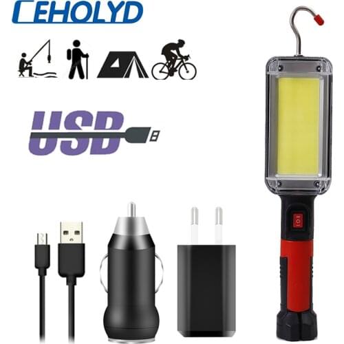 Z40 LED Work Light Powerful Portable Lantern Hook Magnet Camping Lamp COB USB Rechargeable 18650 Flashlight Torch Waterproof