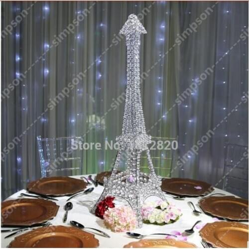 10pcs/lot Free shipment Candelabra centerpiece Eiffel Tower crystal candle holder 37" tall Wedding decorations party decorations