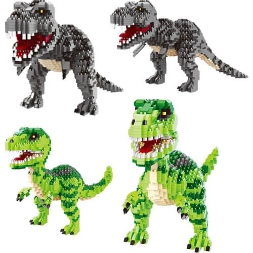 1457 Pcs + Jurassic Tyrannosaurus 3D Animal Model Building Blocks DIY Velociraptor Assembly Building Block Toy Childrens Gift