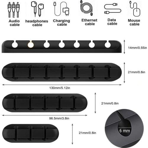 3/5/7 piece USB Cable Winder Desktop Cable Organizer Management Clips Cable Holder For Mouse Headphone Earphone