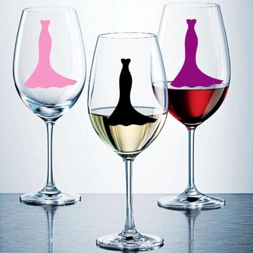 3pcs/Set Wine Glass Vinyl wall Decal Stickers For Wedding Party Decoration Ladies And Gentlemen Decals Sticker Mugs Cups HY996