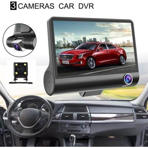 4 inch HD 1080P Three Lens Car Dash Camera Night Vision Cam Video Driving Recorder