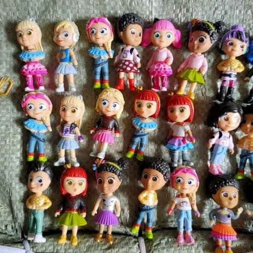 4pcs/lot Genuine Cute Cartoon Baby Girl Doll Home Play House Toys Dolls Keychain DIY Girl Birthday Gift