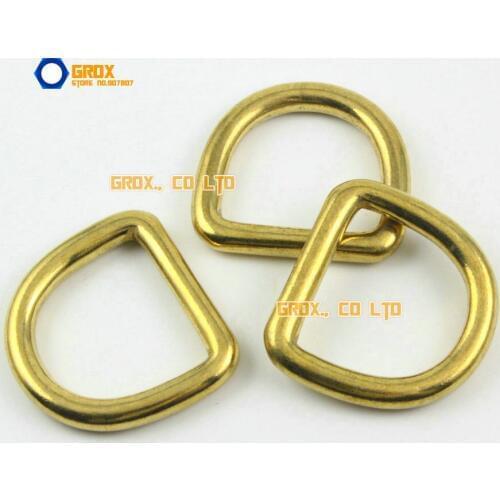 8 Pieces 25mm Solid Brass D Ring For Purse Bag Handbag Strap Dee Ring