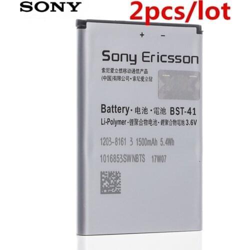 2pcs Original Sony BST-41 Battery For Sony Ericsson Xperia PLAY R800 R800i Play Z1i A8i M1i X1 X2 X2i X10 X10i 1500mAh BST-41