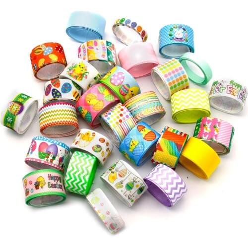 David accessories 10roll/set Random Colorful Mix Style Grosgrain Ribbon Set Trim Lace DIY Wedding Gift Packing Material,1Yc8814