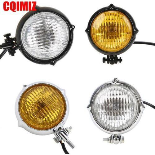 Black/Chrome Retro Motorcycle Headlights Head Lamp For Harley Bobber Chopper Cafe Racer Custom Front Light