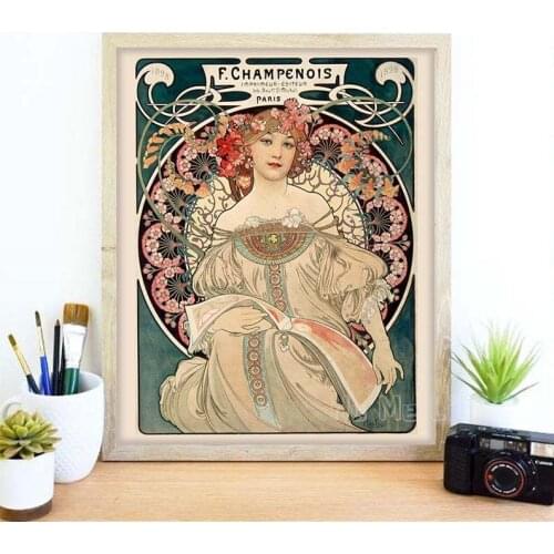 Floral Print Muse Poster Vintage Wall Art Moon Theme Illustration Cool Gifts