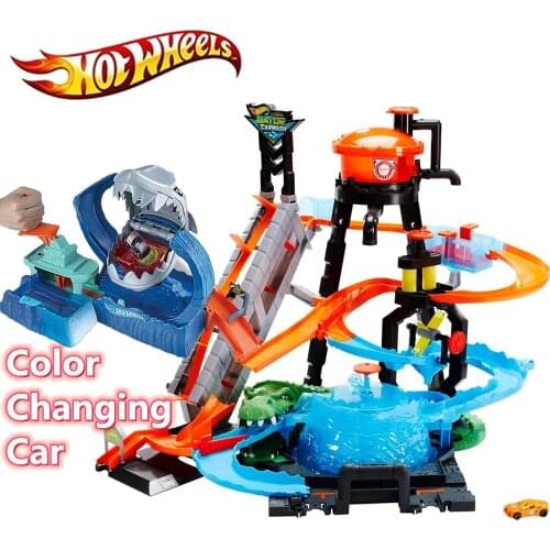 Original Hot Wheels Science Lab Discoloration Car Railway Hotwheels Educational Toys Birthday Christmas Gift For Children CCP76