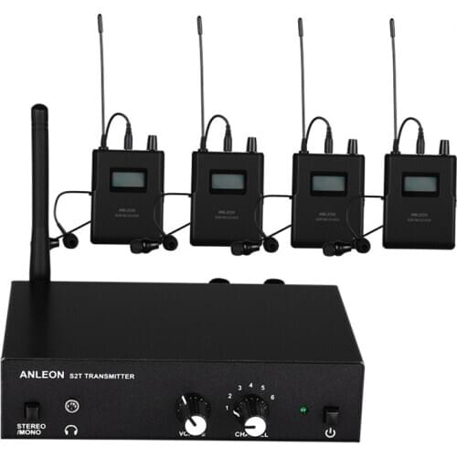 For ANLEON S2 UHF Stereo Wireless Monitor System 670-680MHZ 4Models Professional Digital Stage In-Ear Monitor System 4 Receivers