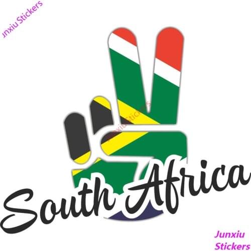 South Africa Flag Reflective Victory Finger Car Accessories Car-Sticker Decal for Bumper Window Laptop Other Vehicle KK16*13cm