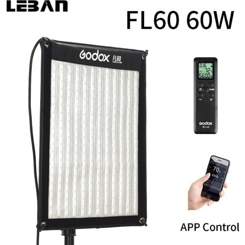 Godox FL60 60W Flexible LED Video Light Rollable Cloth Lamp + Controller + Remote Control + X-shape Support +Mobile APP