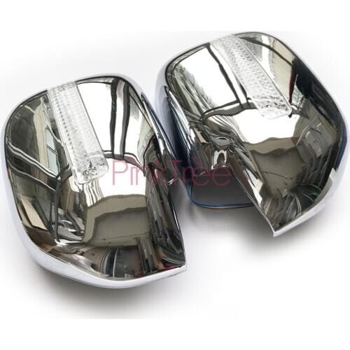 Chrome Side Wing Mirror Cover With LED Lamp For Toyota Land Cruiser 100 LC100 For Lexus LX470 1998-2003 2004-2007 Accessories
