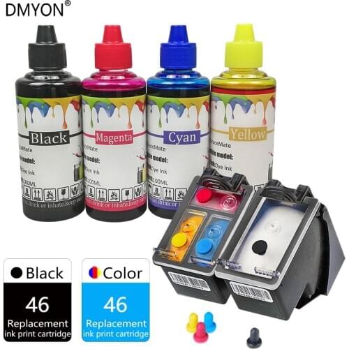 DMYON 46 XL Cartridges for Printer Ink Compatible for Hp Deskjet 2020HC 2520HC 2025HC 2029 2529 4729 46 Ink Cartridges