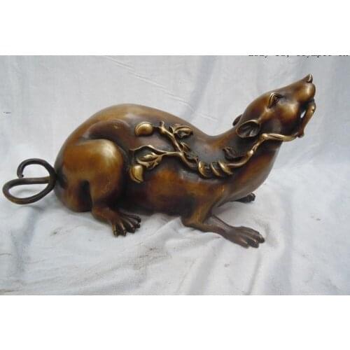 China bronze Money and treasures will be plentiful luck mouse Sculpture statue