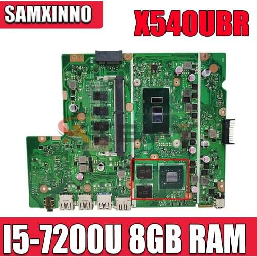Akemy For ASUS X540UB X540UBR X540UV laptop motherboard mainboard X540UB original mainboard with I5-7200U CPU 8GB RAM 2GB-GPU