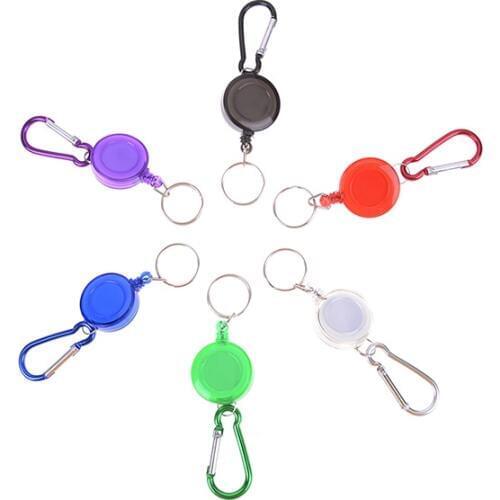 Mulitifunctional Multicolor Badge Reel Retractable Keychain Recoil Yoyo Ski Pass ID Card Holder Keyring Key Chain Steel Cord