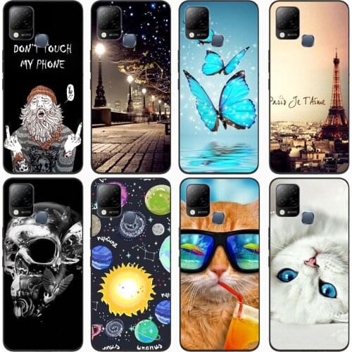 Fashion Soft silicone TPU Back Cover For Hot 10T for Hot 10S Phone Funda Case For Hot 10 Lite for Hot 10S NFC Cute Cartoon Case