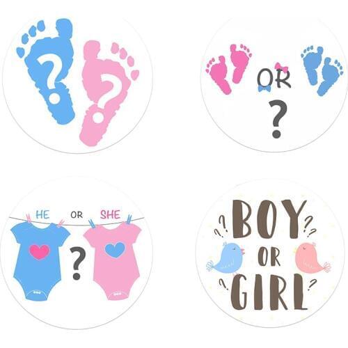 Gender Reveal Team Boy Team Girl Stickers Boy or Girl He or She Tags Labels Party Creative Decoration Baby Shower Supplies