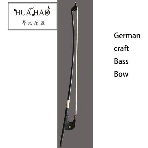 German Bass Bow Decorated With Caibei .Made of Horsetail Hair ,Ebony and Carbon Fibre.Protected by Our Own Factory