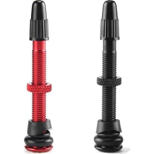 Bicycle Valves Bike Tubeless Presta Valve Stem 58mm Aluminum Alloy No Tubes Bike French Valve Adapter Bicycle Valve Core Cap