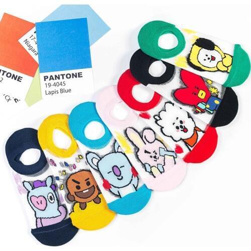 Girl socks summer thin section Japanese cartoon anime ladies stealth boat socks casual shallow mouth non-slip card stockings