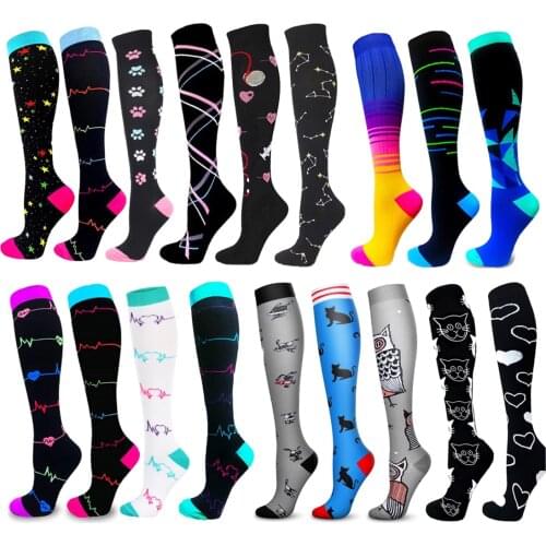 58 Styles Men Women Compression Socks Fit For Varicose Veins Nurses Edema Diabetes Outdoor Running Hiking Soccer Socks Sports