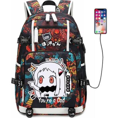 New Kantai Collection schoolbag Printing laptop bag Men Travel bags USB Oxford Backpack