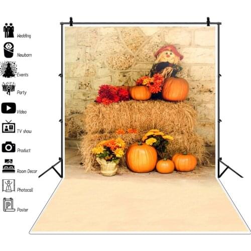 Yeele Autumn Backdrop Baby Birthday Photography Haystack Toy Pumpkin Portrait Background Photographic For Photo Studio Photocall
