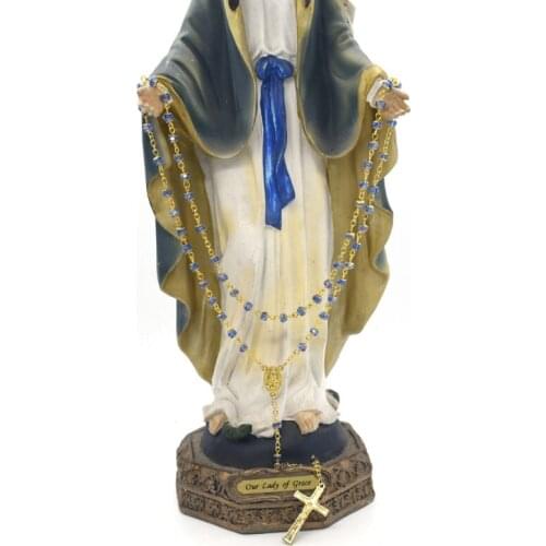 Handmade Crystal Beads Rosary Necklace Catholic Prayer Jesus Cross Necklace for Men Women Jewelry Charm Gifts