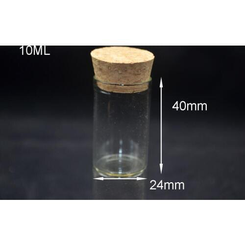 10ml 24*40*21.5mm transparent empty Glass Bottle jars with Cork Crafts oil perfumes Vial pendants set jewelry for Xmas Gift