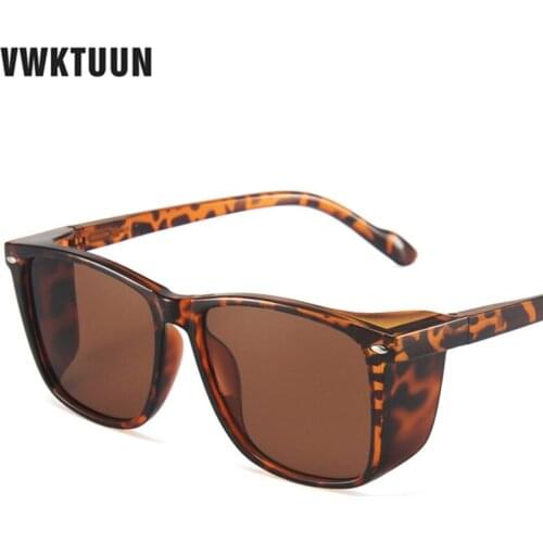 VWKTUUN Sunglasses Men Hip Hop Rock Sun glasses For Mens Rivet Square Frame UV400 Glasses Outdoor Sport Street Shot Oculos