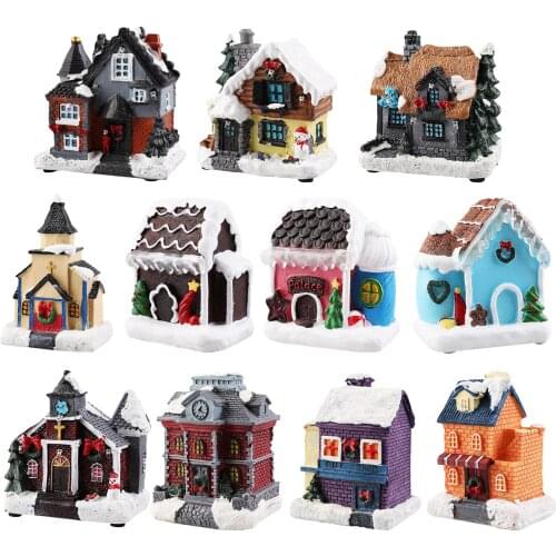 Battery Operated LED Light Up Christmas House Village Home Desktop Decor Statue House Tree Display Platform Rustic Snow Country