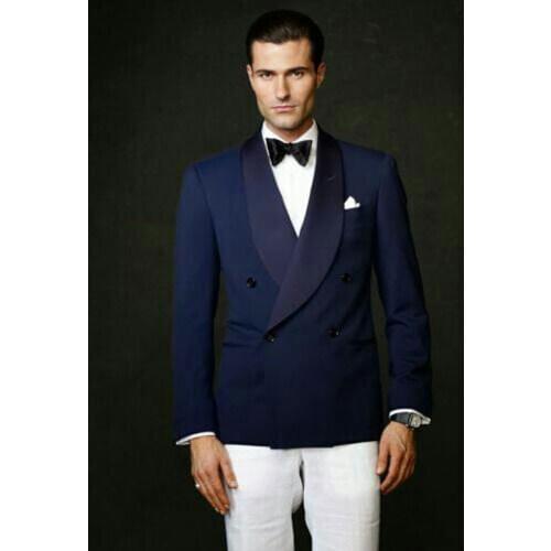 Navy Blue Suits for Wedding Suit Pants Best Man Blazer Groom Tuxedo Costume Mariage Homme Slim Fit Terno Masculino 2Piece