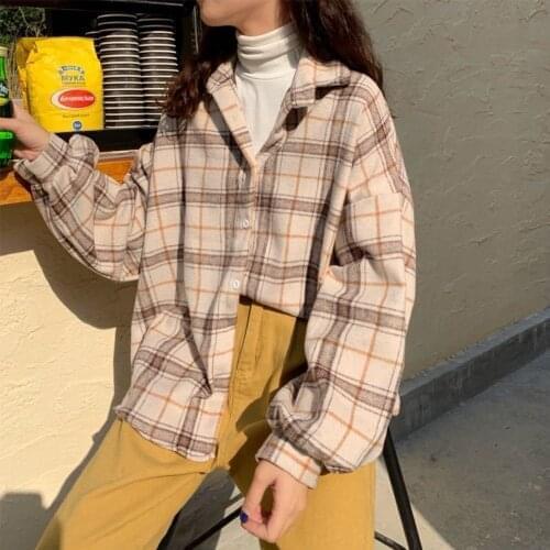 Uefezo Women's Plaid Shirts