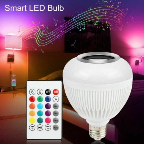 Blub Smart E27 RGB White wireless Speaker LED Bulb Light Music Playing Dimmable Wireless Led Lamp With 24 Keys Remote Control