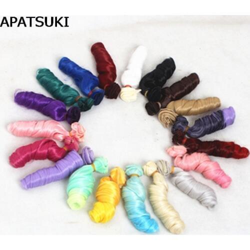 1pc 15*100cm DIY Wig Hair For Blythe Doll For 1/3 1/4 1/6 BJD Doll DIY High-temperature Wire Handmade Curly Wigs Doll Hairs