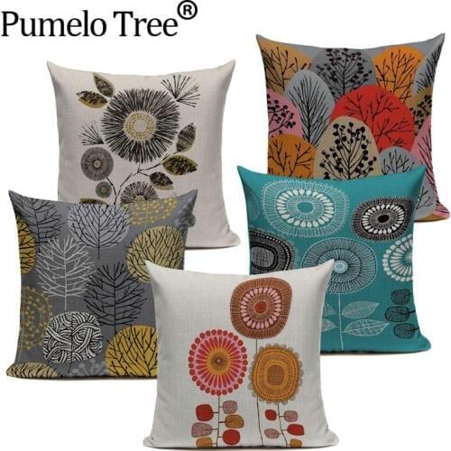 High Quality Cushion Covers Cartoon Plant Sofa Pillowcase Home Decoration Custom Multicolor Sofa Cushion Cover For Living Room