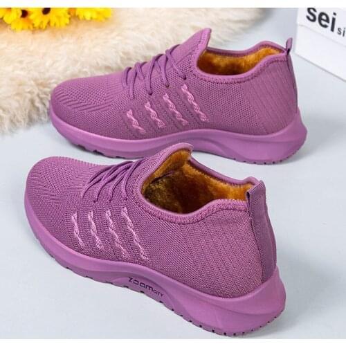 Women Casual Shoes Light Sneakers Breathable Mesh Boots knitted Vulcanized Shoes Outdoor Slip-On Sock Shoes Plus Size Tennis
