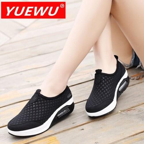 YUEWU Womens Casual Shoes Sneakers Rocking Shoe Breathable Light Mesh Surface Running Ladies Outdoor Women Shoes Flats