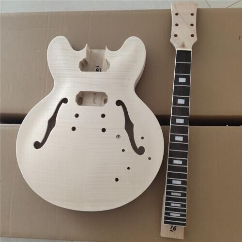 1 Set Unfinished Electric Guitar Neck And Body Guitar Kit DIY Part 335 Style