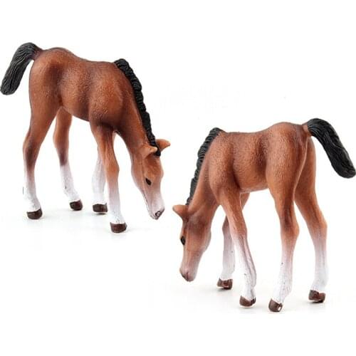 1PC Lovely Baby Horse Model Drinking Water Animal Models Figures Children Learning Gifts Toys Brinquedos Display