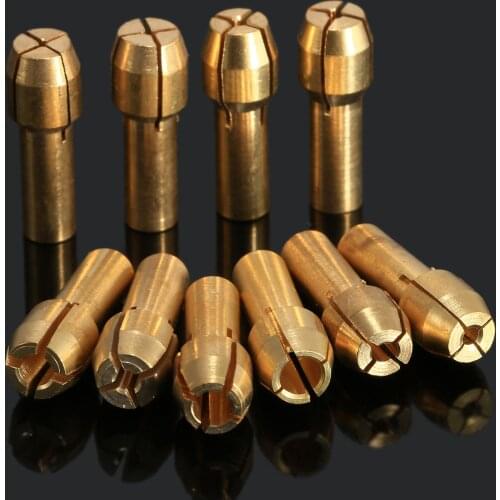 10pcs 0.5mm-3.2mm Brass Collet Mini Drill Chuck 4.3mm Shank Drill Chucks Bits for Dremel Rotary Tool Power Tool Accessory
