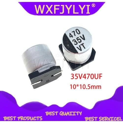 10PCS Electrolytic capacitor 35V470UF 10*10.5mm SMD aluminum electrolytic capacitor 470uf 35v