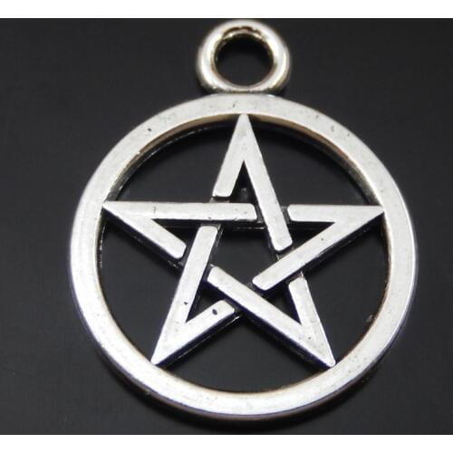 GraceAngie 15pcs/pack Silver Color Alloy Book Magic World Fairy Pentagram Star Model Charms Pendant Jewelry Making