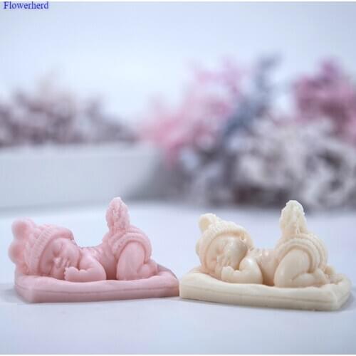 3D Sleeping Baby Handmade Soap Silicone Mold DIY Chocolate Cookie Mold Fondant Cake Mold Soap Making Supplies Baby Soap Mold